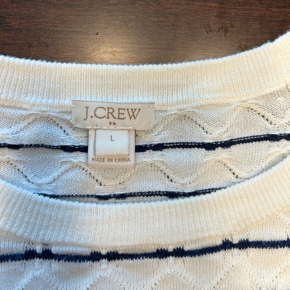 J. Crew Striped Crew Neck Sweater in White and Navy - Picture 5 of 5